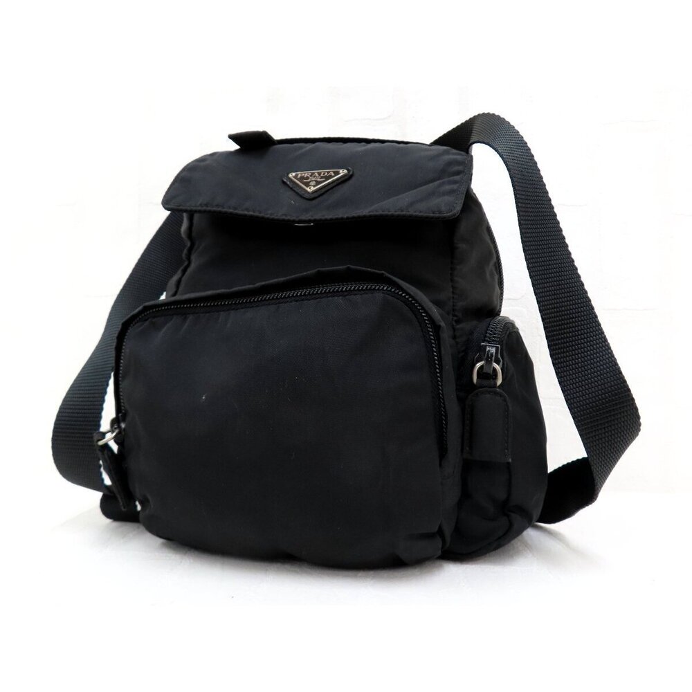 Prada Backpack Rucksack Black Silver Hardware